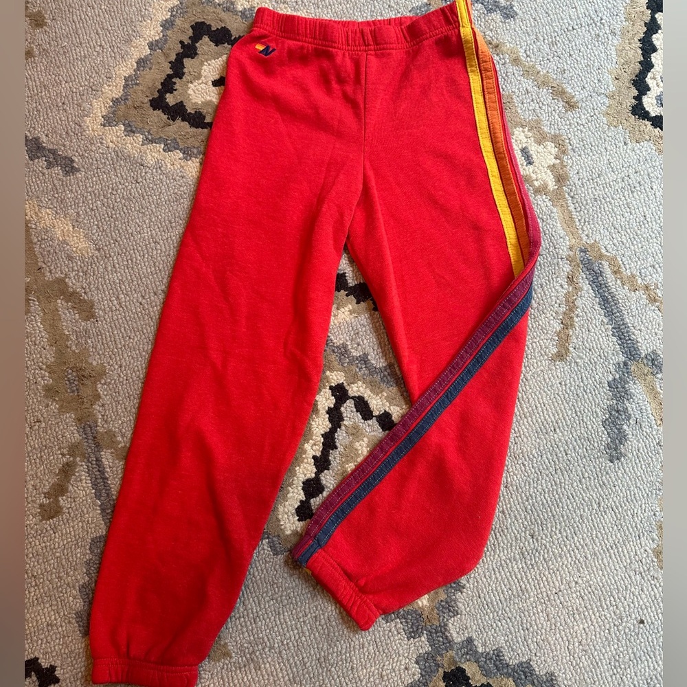 Red Aviation Nation sweat bottoms kids age 14